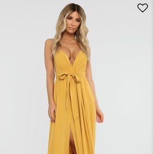 Fashion nova maxi dress yellow